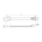 YATO YT-1670 Racsnis irányváltós csillag-villáskulcs 27 mm / 360 mm 72T CrV