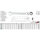 YATO YT-1681 Racsnis csuklós csillag-villáskulcs 15 mm / 195 mm 72T CrV