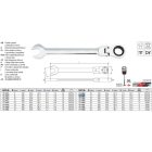 YATO YT-1683 Racsnis csuklós csillag-villáskulcs 17 mm / 230 mm 72T CrV