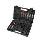 YATO YT-17623 Befecskendezőszelep tisztító készlet 19 részes 1/4" inox, műanyag, réz kefék