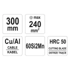YATO YT-18600 Racsnis kábelvágó fogó 240 mm d=17,5 mm