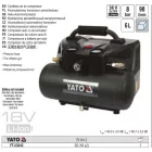 YATO YT-23241 Akkus kompresszor 8 bar 2 x 18 V (2 x 3,0 Ah akku + töltő)