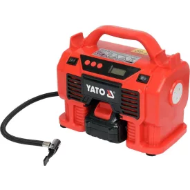   YATO YT-23247 Akkus kompresszor 11 bar 18 V (1 x 3,0 Ah akku + töltő) + 12 V szivargyújtó