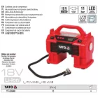 YATO YT-23248 Akkus kompresszor 11 bar 18 V (akku + töltő nélkül) + 12 V szivargyújtó