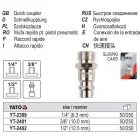 YATO YT-2399 Pneumatikus tömlővég 1/4" menetes