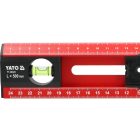 YATO YT-30329 Alumínium vízmértékvonalzó 500mm 2 libellával és 4 furatközép jelölő csuszkával