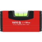 YATO YT-30350 Alumínium zsebvízmérték 100mm 1 libellás bordázott szerkezetű merev profillal