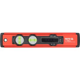   YATO YT-30396 Alumíniumöntvény elektronikus vízmérték 268mm 2 libellával digitális kijelzővel szögmérés funkcióval