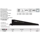 YATO YT-33971 Szablyafűrészlap fához 230 mm / 6 TPI (egyenes vágáshoz)