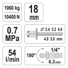 YATO YT-36171 Pneumatikus popszegecshúzó 1/4", 0,7 MPa, 54 l/min