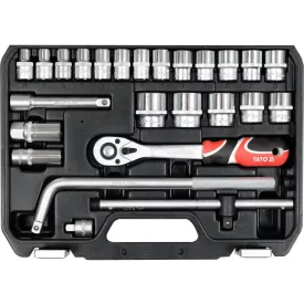   YATO YT-38741 Dugókulcs készlet 25 részes 1/2" 10-32 mm CrV