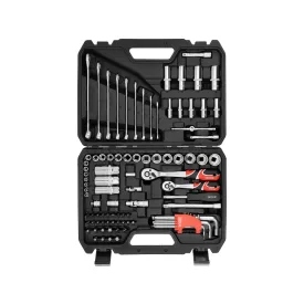   YATO YT-38785 Szerszámkészlet 1/4 és 3/8 col dugókulcsokkal és csillag-villás kulcsokkal 92 részes