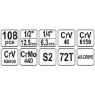 YATO YT-38791 Dugókulcs készlet 108 részes 1/4