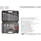 YATO YT-38831 Dugókulcs készlet 111 részes 1/4", 3/8", 1/2" CrV