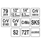 YATO YT-38911 Szerszámkészlet 79 részes 1/4