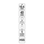 YATO YT-44723 Kúpos süllyesztő fémre 10,4 mm bit befogású HSS