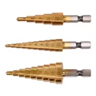 YATO YT-44731 Lépcsős fúró készlet 3 részes HSS titán-nitrid