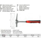 YATO YT-4563 Kőműves kalapács 600 g fémnyél