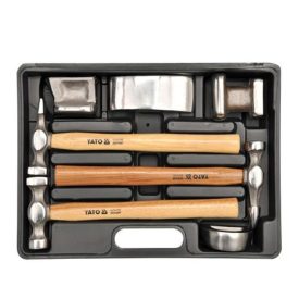   YATO YT-4590 Karosszériás kalapács és egyengető készlet 7 részes Hickory nyéllel