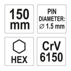 YATO YT-47141 Csapszegkiütő 1,5 x 150 mm