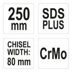 YATO YT-47212 Széles vésőszár 80 x 250 mm SDS-Plus