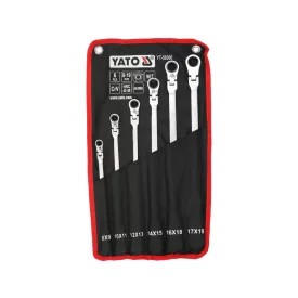   Yato YT-50390 Extra hosszú racsnis csuklós irányváltós csillagkulcs készlet 6 részes 8-19mm-ig