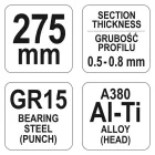 YATO YT-5130 Profilegyesítő fogó (gipszkartonozáshoz) 275 mm d= 0,5-0,8 mm