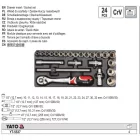 YATO YT-5537 Dugókulcs készlet 24 részes 1/2