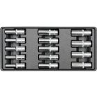 YATO YT-5539 Hosszú dugókulcs készlet 14 részes 1/2" 8-21 mm (fiókbetét)