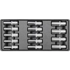   YATO YT-5539 Hosszú dugókulcs készlet 14 részes 1/2" 8-21 mm (fiókbetét)