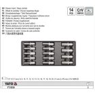 YATO YT-5539 Hosszú dugókulcs készlet 14 részes 1/2" 8-21 mm (fiókbetét)