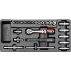 YATO YT-5541 Dugókulcs készlet 25 részes 1/4" 3,5-14 mm CrV (fiókbetét)