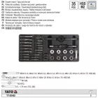 YATO YT-55465 Menetfúró és metsző készlet (kézi) 35 részes HSS M3-M12-ig (fiókbetét)