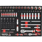YATO YT-55490 Szivacs fiókbetét szerszámkocsihoz 92 részes (dugókulcs készlet 1/4 és 1/2 col)
