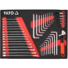 YATO YT-55492 Szivacs fiókbetét szerszámkocsihoz 41 részes (csillag-villáskulcs, imbuszkulcs, torxkulcs, roncsolt csavar kiszedő)