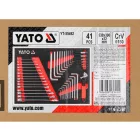 YATO YT-55492 Szivacs fiókbetét szerszámkocsihoz 41 részes (csillag-villáskulcs, imbuszkulcs, torxkulcs, roncsolt csavar kiszedő)