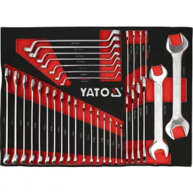   YATO YT-55493 Kulcskészlet szivacsos fiókbetétben 34 részes (csillag - villás, csillagkulcs, és kétvégű villás)