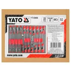YATO YT-55496 Szivacs fiókbetét szerszámkocsihoz 22 részes (tömítéskiszedő, csavarhúzó, lapos, PH, torx)