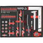YATO YT-55498 Szivacs fiókbetét szerszámkocsihoz 43 részes (menetfúró, menetmetsző, reszelő, drótkefe, tolómérő, mérőszalag, derékszög)