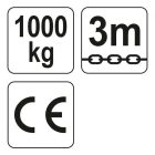 YATO YT-58951 Láncos emelő 1000 kg 3m emelőmagasság