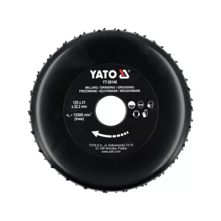 YATO YT-59146 Ráspolykorong sarokcsiszolóra fához 125 mm átmérő fogak a paláston