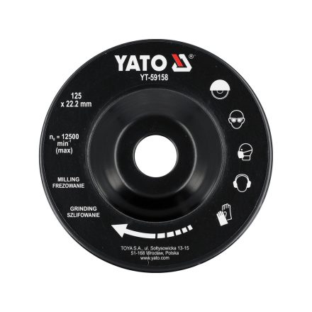 YATO YT-59158 Ráspolykorong sarokcsiszolóra fához 125 mm átmérő fogazott része lapos, egyenes, finom fogazással