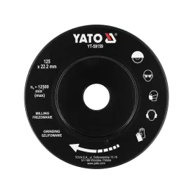   YATO YT-59159 Ráspolykorong sarokcsiszolóra fához 125 mm átmérő fogazott része döntött finom fogazással