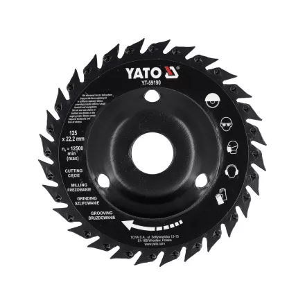YATO YT-59190 Ráspoly és fűrészkorong sarokcsiszolóra fához 125 mm átmérő