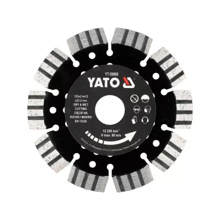 YATO YT-59900 Gyémánt vágókorong vasbetonhoz szegmentált 125 mm