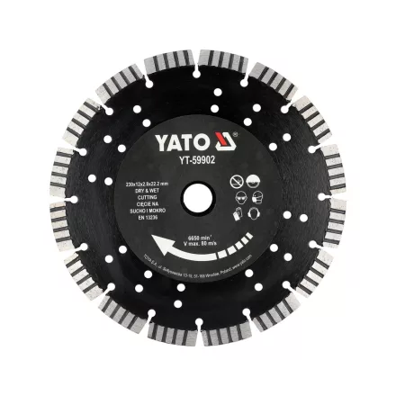 YATO YT-59902 Gyémánt vágókorong vasbetonhoz szegmentált 230 mm