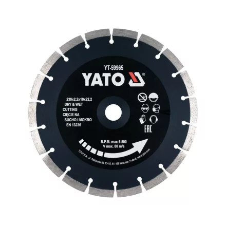 YATO YT-59965 Gyémánt vágókorong 230 x 2,2 x 10 x 22,2 mm szegmentált