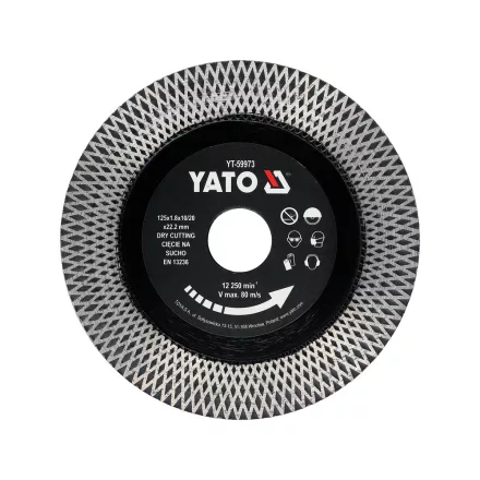 YATO YT-59973 Gyémánt vágótárcsa kerámiához folytonos vágóéllel 125 mm