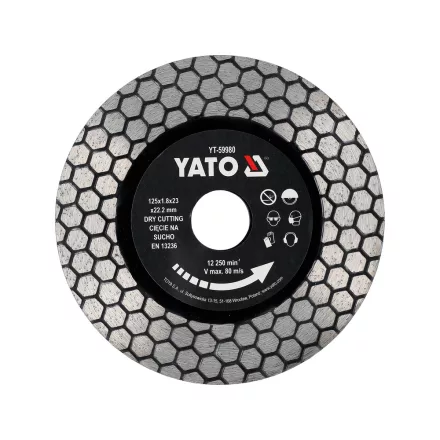 YATO YT-59980 Gyémánt vágó és csiszolókorong vágógépre porceláncsempékhez és gránitlapokhoz 125 mm