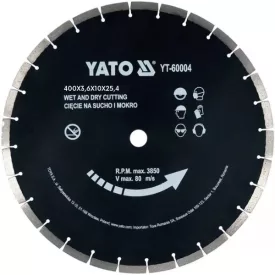   YATO YT-60004 Gyémánt vágókorong 400 x 3,6 x 10,0 x 25,4 mm szegmentált